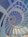 View down an office spiral staircase