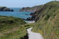 A view down the path to Marloes Sands, Pembrokeshire. Royalty Free Stock Photo