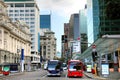 View down Queen street in the cbd or city centre of Auckland, New Zealand. Royalty Free Stock Photo