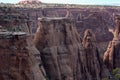 View down a red rock canyon in Colorado National Monument Royalty Free Stock Photo