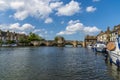 A view down the River Great Ouse at the quayside in St Ives, Cambridgeshire