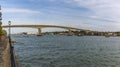 A view down the River Itchen to the Itchen Bridge in Southampton, UK Royalty Free Stock Photo