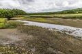 A view down the River Nevern estuary at low tide near Newport, Pembrokeshire, Wales Royalty Free Stock Photo