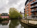 Waterside flats, houses and apartments on the River Wensum, Norwich, Norfolk