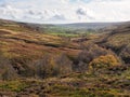 View down Rosedale valley on the Rosedale Ironstone Railway, North York Moors Royalty Free Stock Photo