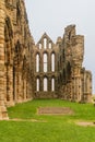 View down side of Whitby Abbey, Yorkshire