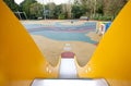 View down a slide in a playground