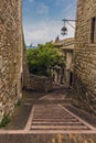 A view down a street on Mount Subasio in Assisi, Umbria