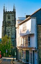 View down Tavistock high street to St Eustahius Church