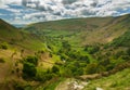 View down valley from top of Pistyll Rhaeadr Royalty Free Stock Photo