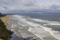 A view of Downhill Beach from the cliff top at Mussenden Temple in the Downhill Demesne in County Londonderry in Northern Ireland