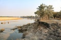 View downstream of the luangwa river near the national park in zambia Royalty Free Stock Photo