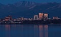 View of downtown Anchorage Alaska at dusk