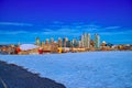 Downtown Calgary Views From A Winter Park Royalty Free Stock Photo