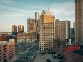 View of downtown cityscape in Detroit, Michigan Royalty Free Stock Photo