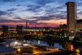 Sunset - Cuyahoga River in Downtown Cleveland, Ohio