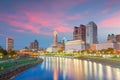 View of downtown Cleveland skyline in Ohio USA Royalty Free Stock Photo