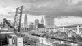 View of downtown Cleveland skyline in Ohio USA Royalty Free Stock Photo