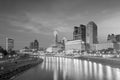 View of downtown Cleveland skyline in Ohio USA Royalty Free Stock Photo