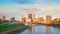 View of downtown Columbus Ohio Skyline at Sunset