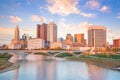 View of downtown Columbus Ohio Skyline at Sunset Royalty Free Stock Photo