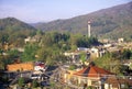 View of downtown Gatlinburg, TN in the Smokey Mountain National Park in springtime