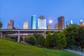 View on downtown Houston in late Royalty Free Stock Photo