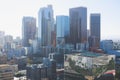 View of downtown Los Angeles, seen from observation deck of Los Angeles City Hall Royalty Free Stock Photo