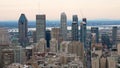 View of the downtown of Montreal from the Mount-Royal Royalty Free Stock Photo