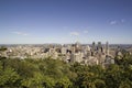 View of the downtown Montreal from the Mount Royal belvedere