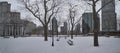 A view of downtown Montreal in winter