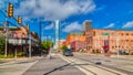 View of Downtown OKC from Bricktown Royalty Free Stock Photo