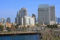 View of downtown San Diego from bay Royalty Free Stock Photo