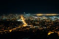 View Downtown San Francisco skyline city at night, California USA Royalty Free Stock Photo