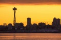 View of Downtown Seattle Skyline at Sunrise, Washington, USA Royalty Free Stock Photo