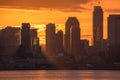 View of Downtown Seattle Skyline at Sunrise, Washington, USA Royalty Free Stock Photo