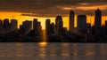 View of Downtown Seattle Skyline at Sunrise, Washington, USA Royalty Free Stock Photo