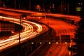 A long exposure of Seattle traffic during rush hour Royalty Free Stock Photo