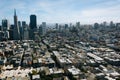 View of the downtown skyline from Coit Tower in San Francisco Royalty Free Stock Photo
