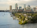 View of downtown Tampa, Florida from the port Royalty Free Stock Photo