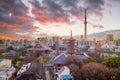 View of downtown Tokyo  city skyline cityscape at sunset Royalty Free Stock Photo