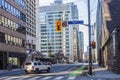 View of Downtown Toronto skyline downtown area. York street. Royalty Free Stock Photo