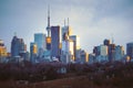 Downtown Toronto skyline looking west at sunset Royalty Free Stock Photo
