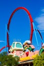 View on Dragon Khan rollercoaster at PortAventura world Tarragona Royalty Free Stock Photo