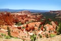 View of the dramatic red landscape Bryce Canyon National Park Royalty Free Stock Photo