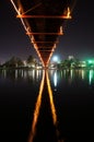 The view of drawbridge and reflection, city background