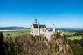 View of Neuschwanstein Castle and the surrounding landscape