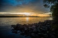 View on the Drepr Dnieper river and cityscape at