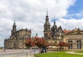 View of Dresden castle and Cathedral - Germany Royalty Free Stock Photo