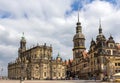 View of Dresden castle and Cathedral - Germany Royalty Free Stock Photo